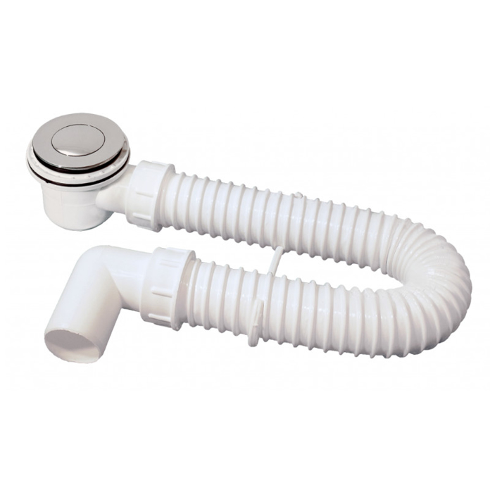 Slika Sifon tuš kade fleksibilni niski Click-Clack ABS S-11451